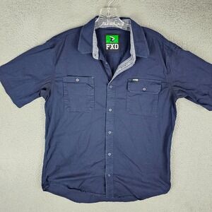 FXD‎ SSH-1 Work Shirt Mens L Stretch Chest Pockets Short Sleeve Collar Button-Up